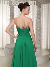 Sweetheart Custom Made Hunter Green Chiffon Prom Dress With Long Skirt