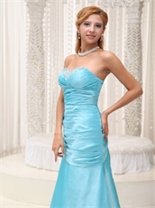 Beautiful A-line Aqua Blue Long Prom Dress For Friend's Weeding Wear