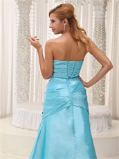 Beautiful A-line Aqua Blue Long Prom Dress For Friend's Weeding Wear