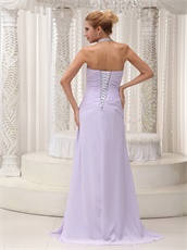 Lavender Halter High Fork Chiffon Evening Party Dress Captivating