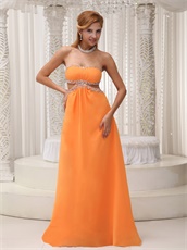 Sexy Orange Empire Custom Made Prom Dress For Social Dance Party