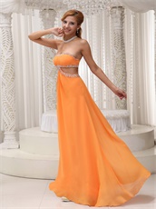 Sexy Orange Empire Custom Made Prom Dress For Social Dance Party