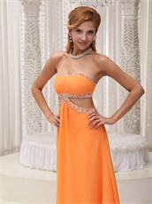 Sexy Orange Empire Custom Made Prom Dress For Social Dance Party