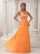 Sexy Orange Empire Custom Made Prom Dress For Social Dance Party