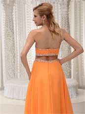 Sexy Orange Empire Custom Made Prom Dress For Social Dance Party