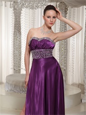 Online Eggplant Purple Prom Dresses Side Slit Long Skirt With Mini Lining