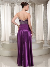 Online Eggplant Purple Prom Dresses Side Slit Long Skirt With Mini Lining