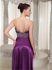 Online Eggplant Purple Prom Dresses Side Slit Long Skirt With Mini Lining