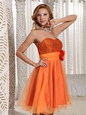 Lovely Strapless Bright Orange Prom Dress Plus Size Custom Tailor Free