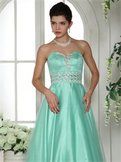 Mint Apple Green Sweetheart Corset Military Prom Ball Gown Little Puffy