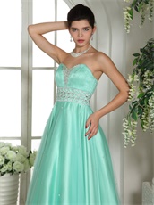 Mint Apple Green Sweetheart Corset Military Prom Ball Gown Little Puffy