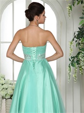 Mint Apple Green Sweetheart Corset Military Prom Ball Gown Little Puffy