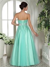 Mint Apple Green Sweetheart Corset Military Prom Ball Gown Little Puffy