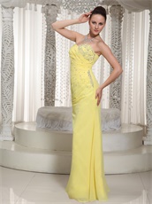 Polite Yellow Chiffon Sweetheart Prom Dress For Teenage Girl Greaduation