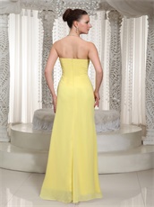 Polite Yellow Chiffon Sweetheart Prom Dress For Teenage Girl Greaduation