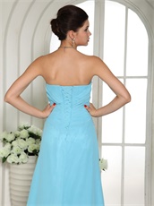 Aqua Blue Chiffon Latest Prom Dress Can be Customized Plus Size