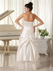 Dignified Ivory Satin Slit Open Flat Tulle Prom Gowns With Rose Flower