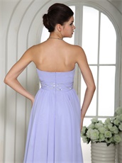 Lavender Chiffon High-low Chiffon Top 10 Prom Dress White Lace Inside
