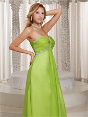 Sweetheart Yellow Green Sunny Popular Outdoor Occasion Prom Dress