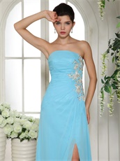 Aqua Blue Prom Dress Slit Skirt Online Store Good Reputation Reviews