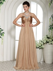 Pretty Dark Champagne Sweetheart Two Kind Fabric Prom And Celebrity Dress UK