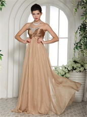 Pretty Dark Champagne Sweetheart Two Kind Fabric Prom And Celebrity Dress UK