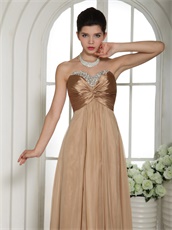 Pretty Dark Champagne Sweetheart Two Kind Fabric Prom And Celebrity Dress UK