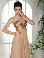 Pretty Dark Champagne Sweetheart Two Kind Fabric Prom And Celebrity Dress UK