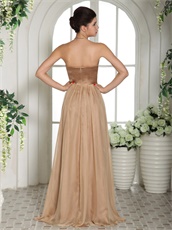 Pretty Dark Champagne Sweetheart Two Kind Fabric Prom And Celebrity Dress UK