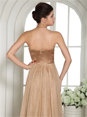 Pretty Dark Champagne Sweetheart Two Kind Fabric Prom And Celebrity Dress UK