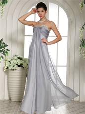 Stage Chorus Group Silver Formal Evening Dress Sweetheart Floor Length