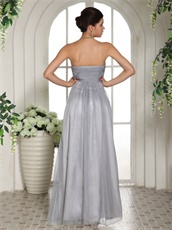 Stage Chorus Group Silver Formal Evening Dress Sweetheart Floor Length