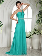 Most Choice Color List Turquoise One Shoulder Formal Prom Gowns