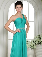 Most Choice Color List Turquoise One Shoulder Formal Prom Gowns