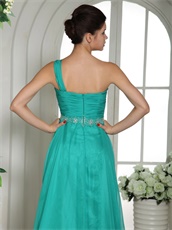 Most Choice Color List Turquoise One Shoulder Formal Prom Gowns