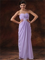 Beading Sweetheart Lilac Chiffon Cache Prom Dress For Women