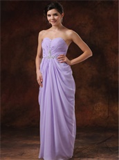 Beading Sweetheart Lilac Chiffon Cache Prom Dress For Women