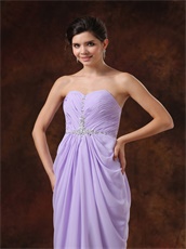 Beading Sweetheart Lilac Chiffon Cache Prom Dress For Women