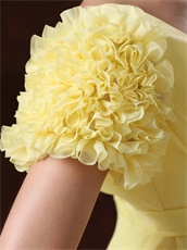 Court Train Daffodil Chiffon Prom Dress Fit To Pregnant Woman