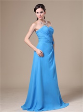 Sample Dress Dodger Blue Sweetheart Neckline Prom Gowns With Flowers Decorate