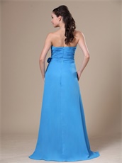 Sample Dress Dodger Blue Sweetheart Neckline Prom Gowns With Flowers Decorate