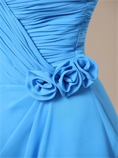 Sample Dress Dodger Blue Sweetheart Neckline Prom Gowns With Flowers Decorate