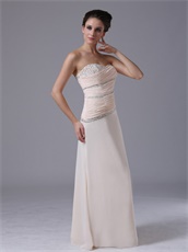 Peach Champagne Chiffon Custom Fit Prom Dress Ceremonial Usherette