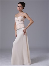 Peach Champagne Chiffon Custom Fit Prom Dress Ceremonial Usherette