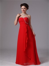 Supplier Direct Selling Red Sweetheart Chiffon Prom Dress Beautiful Women