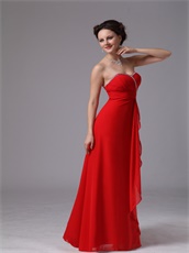 Supplier Direct Selling Red Sweetheart Chiffon Prom Dress Beautiful Women