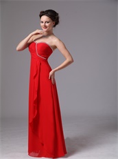 Supplier Direct Selling Red Sweetheart Chiffon Prom Dress Beautiful Women