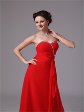 Supplier Direct Selling Red Sweetheart Chiffon Prom Dress Beautiful Women