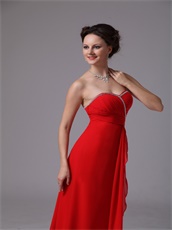 Supplier Direct Selling Red Sweetheart Chiffon Prom Dress Beautiful Women