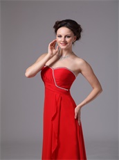 Supplier Direct Selling Red Sweetheart Chiffon Prom Dress Beautiful Women